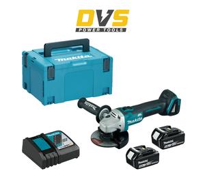 Makita DGA506RTJ Cordless 18V Brushless 125mm Angle Grinder 2x 5Ah Battery Set