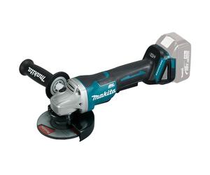 Makita DGA508ZJ Angle grinder 125mm 18V with safety paddle switch in case Makpac