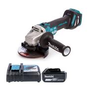 Makita Dga513Z 18V Lxt 125mm Cordless Brushless Slide Switch Angle Grinder With 1 X 5Ah Battery & Charger