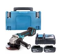 Makita Dga513Z 18V Lxt 125mm Cordless Brushless Slide Switch Angle Grinder With 2 X 3.0Ah Batteries, Charger & Case
