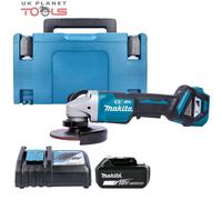 Makita DGA517 18V Angle Grinder 125mm With 1 x 5.0Ah Battery, Charger & Case