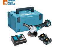Makita DGA517RTJ 18v Brushless Paddle Switch 125mm Angle Grinder Inc 2x 5.0Ah...