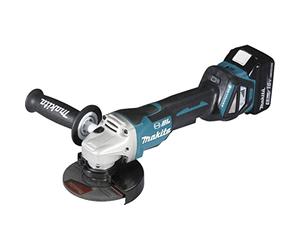 Makita DGA517RTJ Angle Grinder, 18 V, Blue, 125 mm, Set of 4 Pieces
