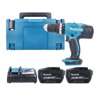 Makita Dhp453Z Drill 18V Lxt Cordless 1/2" 2-Speed Keyless Chuck Max 42Nm Combi Drill With 2 X 12Ah Batteries, Charger & Case