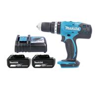 Makita Dhp453Z Drill 18V Lxt Cordless 1/2" 2-Speed Keyless Chuck Max 42Nm Combi Drill With 2 X 6Ah Batteries & Charger