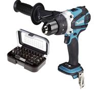 Makita DHP458 DHP458Z 18v Lithium Ion LXT Combi Hammer Drill + 30PC Bit Set