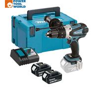 Makita Dhp458Rtj Lxt 18V Combi Hammer Drill + 2 X 5.0Ah Batts + Makpac