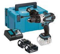 MAKITA DHP458RTJ 18V LXT COMBI HAMMER DRILL 2 X 5.0AH BATTERIES CHARGER & CASE