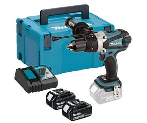 MAKITA DHP458RTJ 18V LXT COMBI HAMMER DRILL 2 X 5.0AH BATTERIES CHARGER & CASE