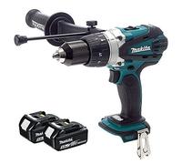 Makita DHP458Z 18V 2 Speed Heavy Combi Drill Body with 2 x 5.0Ah Battery BL1850, 18 V