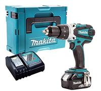 Makita DHP458Z 18v Combi Hammer Drill with 1 x 5.0Ah BL1850 Battery + DC18RC Charger & Case - Power Tool Combo Kit