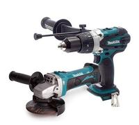 Makita DHP458Z 18V LXT Cordless Combi Drill and DGA452Z 18V Angle Grinder - 18V Combi Drill, 18V Angle Grinder, Power Tools Combo Kit, Makita Drill, 18V Tool Kit