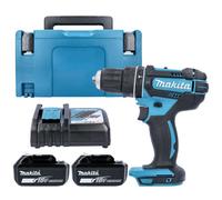 Makita Dhp482Z 18V Lxt Cordless 1/2" 2-Speed Keyless 62Nm Combi Drill With 2 X 3Ah Batteries, Charger, Case & Inlay