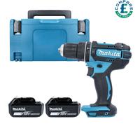 Makita DHP482Z LXT 18V Combi Drill Body With 2 x 5.0Ah Batteries, Case & Inlay