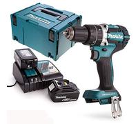 Makita DHP484 18v Brushless Combi with 2 x 5Ah Batteries, Charger & Case