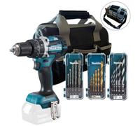 Makita Dhp484Z 18V Lxt Brushless Combi Hammer Drill Bare + Bag + 16Pc Bit Set