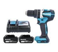 Makita Dhp484Z 18V Lxt Cordless Brushless 1/2" 2-Speed Combi Drill With 2 X 6Ah Batteries & Charger