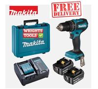 Makita DHP485F001 18V LXT Cordless Drill Kit 2x BL1830B Batteries & Charger