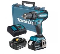 Makita Dhp485Ste 18V Lxt Lithium Brushless Combi Hammer Drill - 2 X 5.0Ah