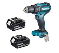 MAKITA DHP485Z 18V LXT BRUSHLESS Combi Drill 2 x 5 Ah Batteries BL1850B