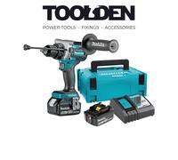 Makita 18V Li-ion LXT Brushless Combi Drill Complete with 2 x 5.0 Ah Batteries and Charger Supplied in a Makpac Case