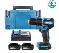 Makita DHP487 18V LXT Brushless Combi Drill + 2 x 6Ah Batteries, Charger & Case