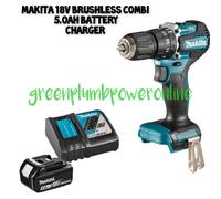 Makita DHP487Z 18V LXT Lithium Brushless Combi & 5.0ah Battery & DC18RC Charger