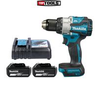 Makita DHP489 18V LXT Brushless 2-Speed Combi Drill + 2x 3Ah Batteries & Charger