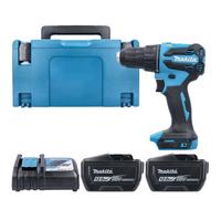 Makita Dhp490Z 18V Lxt Cordless Brushless Combi Drill With 2 X 12Ah Batteries, Dc18Rc & Type 3 Case