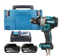 Makita Dhp492Z Drill 18V Lxt Cordless Brushless Combi Drill With 2 X 5Ah Bateries, Charger & Case