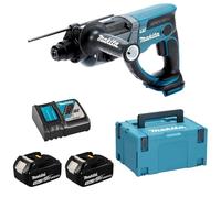 Makita DHR202RTJ 18V Li-ion LXT 20mm Rotary Hammer SDS-Plus Complete with 2 x 5.0 Ah Batteries and Charger Supplied in a Makpac Case