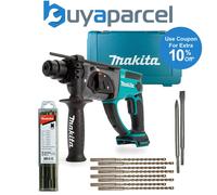 Makita DHR202Z 18V 2kg Cordless SDS Hammer Drill 3 Function 10PC SDS Set + Case