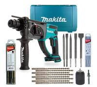 Makita Dhr202Z 18V Cordless Sds Hammer Drill 3 Function 12Pc Sds Set Chuck +Case