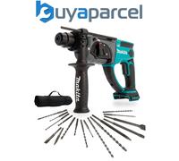 Makita DHR202Z 18V Cordless SDS Rotary Hammer Body 3 Mode 17 Piece Drill Bit Set
