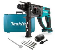 Makita Dhr202Z 18V Cordless Sds+ Rotary Hammer Body + 5Pc Drill Bit Set + Chuck
