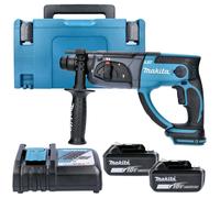 Makita DHR202Z 18V SDS+ Drill 2 x BL1850, DC18RC, Case Inlay