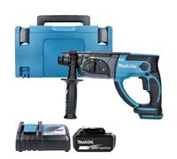 Makita Dhr202Z Drill 18V Lxt Cordless 20mm 230W Sds Plus Rotary Hammer Drill With 1 X 6Ah Battery, Charger & Case