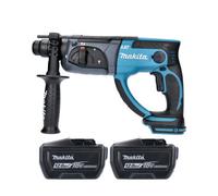 Makita Dhr202Z Drill 18V Lxt Cordless 20mm 230W Sds Plus Rotary Hammer Drill With 2 X 12Ah Batteries