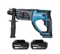 Makita Dhr202Z Drill 18V Lxt Cordless 20mm 230W Sds Plus Rotary Hammer Drill With 2 X 5Ah Batteries