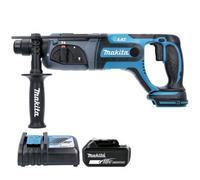 Makita Dhr241Z 18V Lxt Cordless Sds Plus Rotary Hammer Drill With 1 X 5Ah Battery & Charger