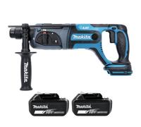 Makita Dhr241Z 18V Lxt Cordless Sds Plus Rotary Hammer Drill With 2 X 5Ah Batteries