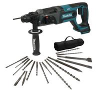 Makita DHR241Z 18V LXT SDS 3 Mode SDS+ Rotary Hammer Drill + 17PC SDS Bit Set