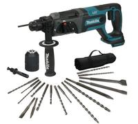 Makita Dhr241Zx7 18V Lxt 3 Mode Sds+ Rotary Hammer Drill 17Pc Bit Set + Chuck