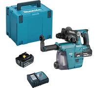 Makita DHR242 18v LXT Cordless SDS Drill and DX06 Dust Attachment 2 x 5ah Li-ion Battery Charger Case