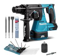 Makita Dhr242Z 18V Lxt Sds Hammer Drill + 9 Piece Bit Set Point Chisel + Chuck