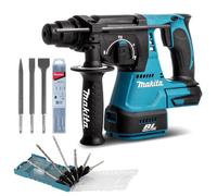 Makita Dhr242Z 18V Lxt Sds Rotary Hammer Drill + 9 Piece Bit Set Point Chisel