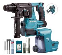 Makita Dhr242Z 18V Sds+ Brushless Rotary Hammer Drill + Dust Extractor + 9Pc Set