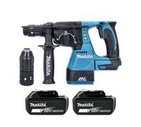 Makita Dhr243Z 18V Lxt Cordless Brushless Sds Plus Rotary Hammer Drill With 2 X 5Ah Batteries