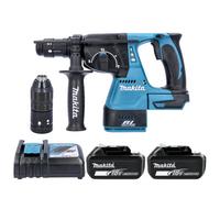 Makita Dhr243Z 18V Lxt Cordless Brushless Sds Plus Rotary Hammer Drill With 2 X 5Ah Batteries & Charger