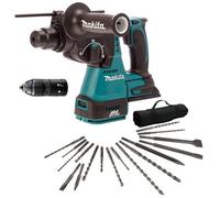 Makita Dhr243Z 18V Lxt Lithium Ion 3 Mode Sds Rotary Hammer Drill + 17Pc Sds Kit